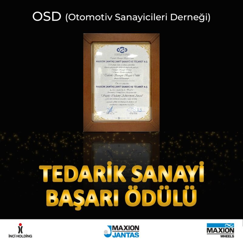 OSD Tedarik Başarı Ödülü’nü Maxion Jantaş Aldı