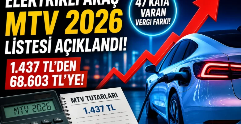 Elektrikli Otomobillerde MTV Tutarı 2026 Belli Oldu Elektrikli Otomobillerde MTV Tutarı 2026 Belli Oldu