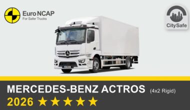 Mercedes-Benz Actros Euro NCAP Testinden 5 Yıldız Aldı Mercedes-Benz Actros Euro NCAP Testinden 5 Yıldız Aldı