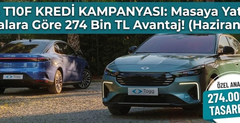 Togg T10F Kredi Kampanyası Bankalara Göre 274 Bin TL Avantajlı Togg T10F Kredi Kampanyası Bankalara Göre 274 Bin TL Avantajlı